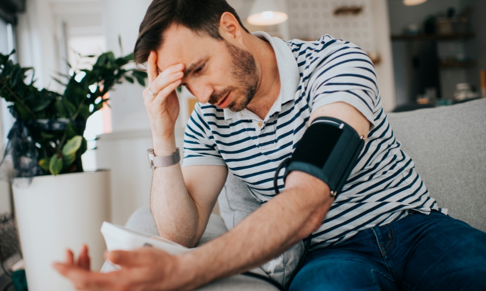 Healthy morning routine including exercise hydration and blood pressure management
